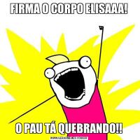 FIRMA O CORPO ELISAAA!O PAU TÁ QUEBRANDO!!