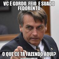 VC É GORDO, FEIO  E SUADO FEDORENTOO QUE CE TÁ FAZENDO AQUI?
