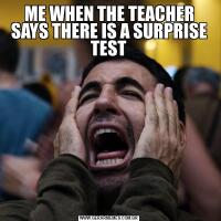 ME WHEN THE TEACHER SAYS THERE IS A SURPRISE TEST
