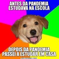 ANTES DA PANDEMIA ESTUDAVA NA ESCOLADEPOIS DA PANDEMIA PASSEI A ESTUDAR EM CASA
