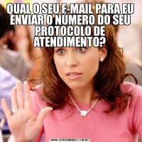 QUAL O SEU E-MAIL PARA EU ENVIAR O NÚMERO DO SEU PROTOCOLO DE ATENDIMENTO?
