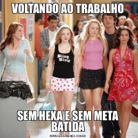 VOLTANDO AO TRABALHOSEM HEXA E SEM META BATIDA