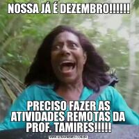 NOSSA JÁ É DEZEMBRO!!!!!!PRECISO FAZER AS ATIVIDADES REMOTAS DA PROF. TAMIRES!!!!!