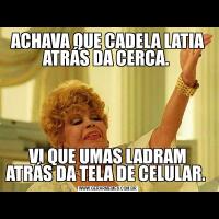 ACHAVA QUE CADELA LATIA ATRÁS DA CERCA. VI QUE UMAS LADRAM ATRÁS DA TELA DE CELULAR. 