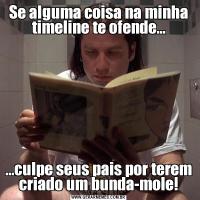 Se alguma coisa na minha timeline te ofende......culpe seus pais por terem criado um bunda-mole!