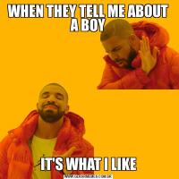 WHEN THEY TELL ME ABOUT A BOYIT'S WHAT I LIKE