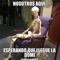 NOSOTROS AQUÍ ESPERANDO QUE LLEGUE LA DOMI