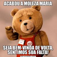 ACABOU A MOLEZA MARIASEJA BEM-VINDA DE VOLTA, SENTIMOS SUA FALTA!