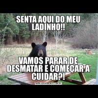 SENTA AQUI DO MEU LADINHO!!VAMOS PARAR DE DESMATAR E COMEÇAR A CUIDAR?!
