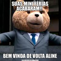 SUAS MINI FÉRIAS ACABARAM!! BEM VINDA DE VOLTA ALINE