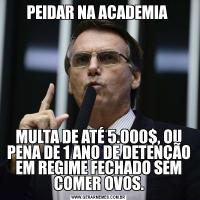 PEIDAR NA ACADEMIA MULTA DE ATÉ 5.000$, OU PENA DE 1 ANO DE DETENÇÃO EM REGIME FECHADO SEM COMER OVOS.