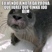 EU VENDO A NOTA DA PROVA QUE JUREI QUE TINHA IDO BEM
