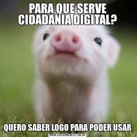 PARA QUE SERVE CIDADANIA DIGITAL?QUERO SABER LOGO PARA PODER USAR