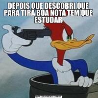 DEPOIS QUE DESCOBRI QUE PARA TIRA BOA NOTA TEM QUE ESTUDAR