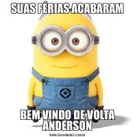 SUAS FÉRIAS ACABARAMBEM VINDO DE VOLTA ANDERSON