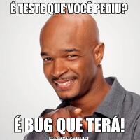 É TESTE QUE VOCÊ PEDIU?É BUG QUE TERÁ!