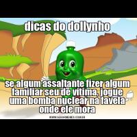 dicas do dollynhose algum assaltante fizer algum familiar seu de vítima, jogue uma bomba nuclear na favela onde ele mora